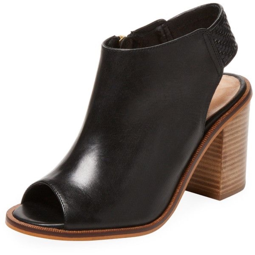 Firth peep toe black bootie - size 6